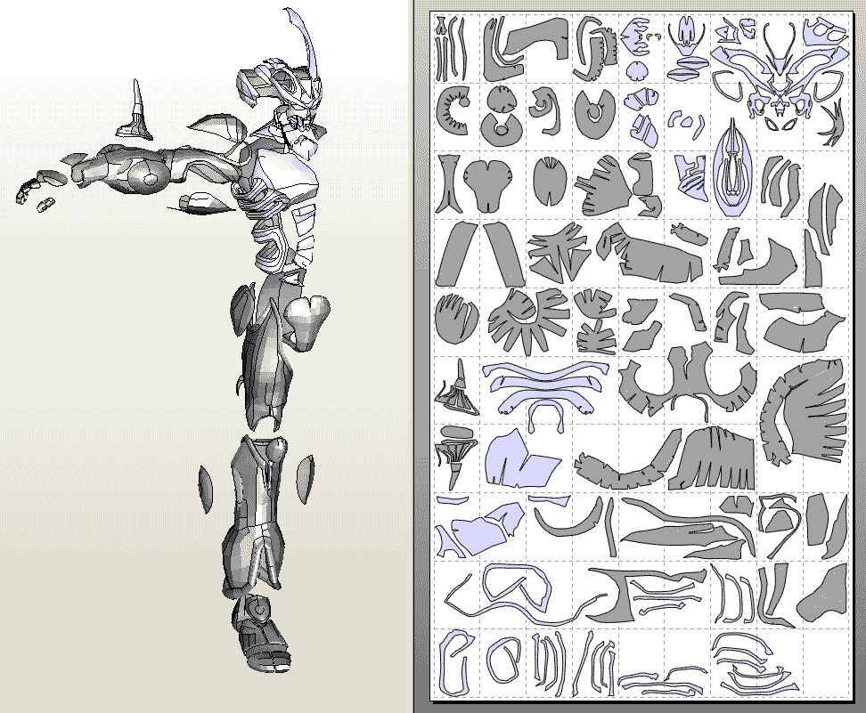 Alien head pepakura files guns Alien head pepakura files guns